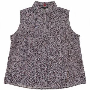 Brooks Brothers Black and White Sleeveless Blouse